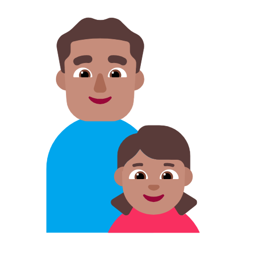 Сім'я-чоловік: середній тон шкіри, дівчина: середній тон шкіри для Microsoft Windows 11 23H2 June 2024 Update