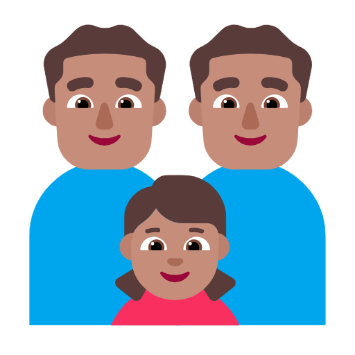 Сім'я-чоловік: середній тон шкіри, чоловік: середній тон шкіри, дівчина: середній тон шкіри для Microsoft Windows 11 23H2 June 2024 Update