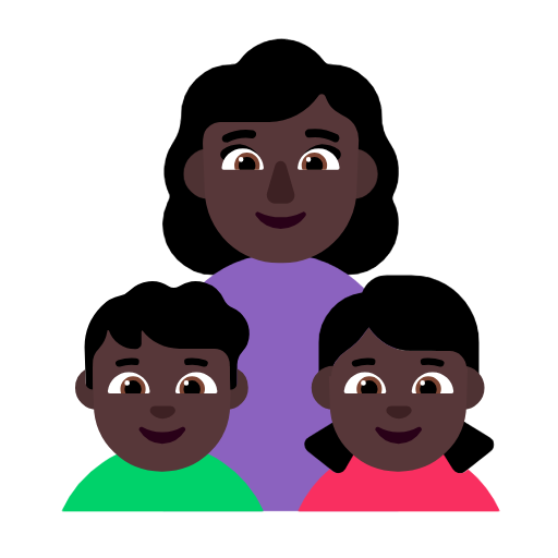 Сім'я-жінка: темний тон шкіри, хлопчик: темний тон шкіри, дівчина: темний тон шкіри для Microsoft Windows 11 23H2 June 2024 Update