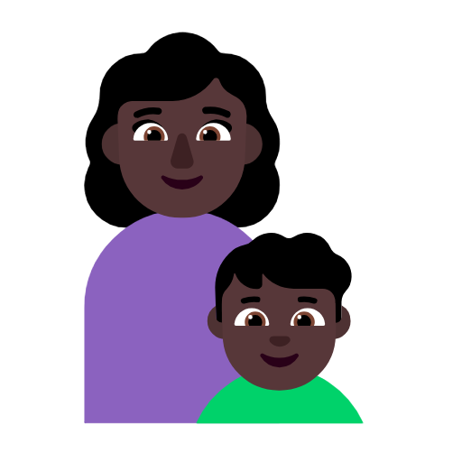 Сім'я-жінка: темний тон шкіри, хлопчик: темний тон шкіри для Microsoft Windows 11 23H2 June 2024 Update