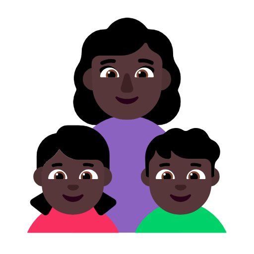 Сім'я-жінка: темний тон шкіри, дівчина: темний тон шкіри, хлопчик: темний тон шкіри для Microsoft Windows 11 23H2 June 2024 Update