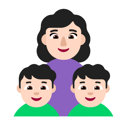 Сім'я-жінка: світлий тон шкіри, хлопчик: світлий тон шкіри, хлопчик: світлий тон шкіри для Microsoft Windows 11 23H2 June 2024 Update