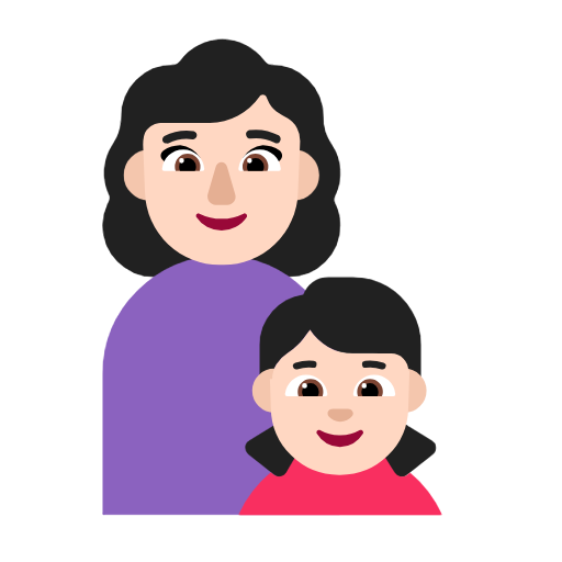 Сім'я-жінка: світлий тон шкіри, дівчинка: світлий тон шкіри для Microsoft Windows 11 23H2 June 2024 Update