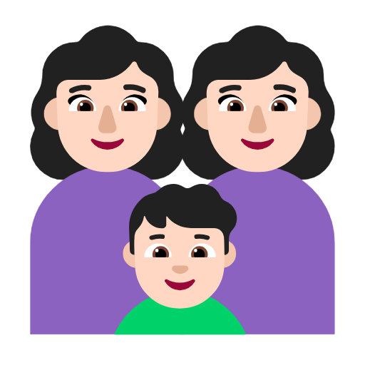 Сім'я-жінка: світлий тон шкіри, жінка: світлий тон шкіри, хлопчик: світлий тон шкіри для Microsoft Windows 11 23H2 June 2024 Update