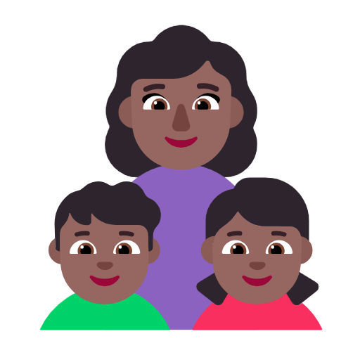 Сім'я-жінка: середньо-темний тон шкіри, хлопчик: середньо-темний тон шкіри, дівчинка: середньо-темний тон шкіри для Microsoft Windows 11 23H2 June 2024 Update