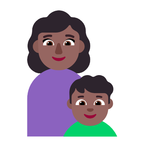 Сім'я-жінка: середньо-темний тон шкіри, хлопчик: середньо-темний тон шкіри для Microsoft Windows 11 23H2 June 2024 Update