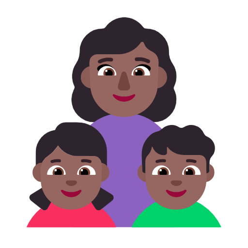 Сім'я-жінка: середньо-темний тон шкіри, дівчинка: середньо-темний тон шкіри, хлопчик: середньо-темний тон шкіри для Microsoft Windows 11 23H2 June 2024 Update