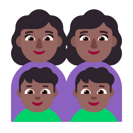 Сім'я-жінка: середньо-темний тон шкіри, жінка: середньо-темний тон шкіри, хлопчик: середньо-темний тон шкіри, хлопчик: середньо-темний тон шкіри для Microsoft Windows 11 23H2 June 2024 Update