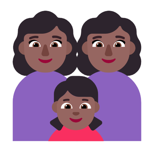 Сім'я-жінка: середньо-темний тон шкіри, жінка: середньо-темний тон шкіри, дівчинка: середньо-темний тон шкіри для Microsoft Windows 11 23H2 June 2024 Update