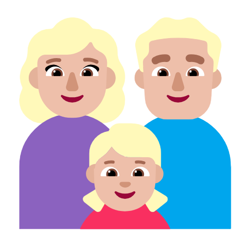 Сім'я-жінка: середньо-світлий тон шкіри, чоловік: середньо-світлий тон шкіри, дівчинка: середньо-світлий тон шкіри для Microsoft Windows 11 23H2 June 2024 Update