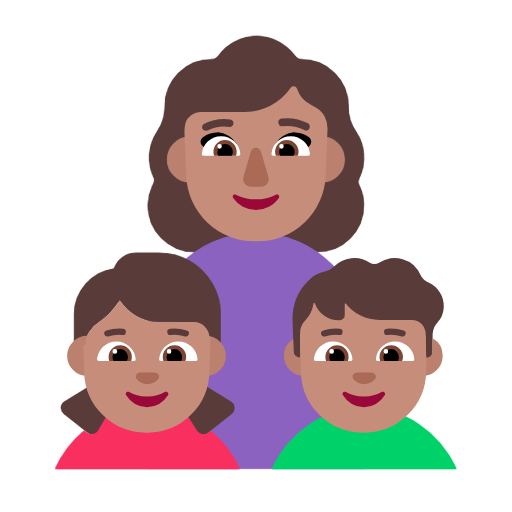 Сім'я-жінка: середній тон шкіри, дівчинка: середній тон шкіри, хлопчик: середній тон шкіри для Microsoft Windows 11 23H2 June 2024 Update