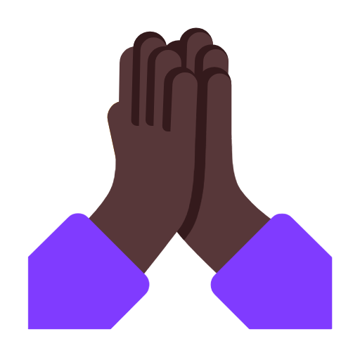 Складені руки: дуже темний тон шкіри для Microsoft Windows 11 23H2 June 2024 Update