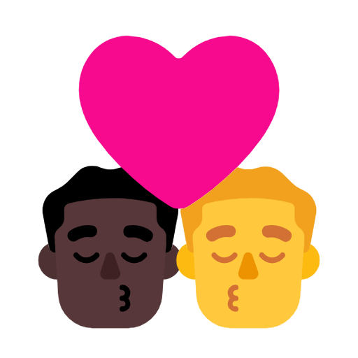 Поцілунок-чоловік: темний тон шкіри, чоловік: без тону шкіри для Microsoft Windows 11 23H2 June 2024 Update