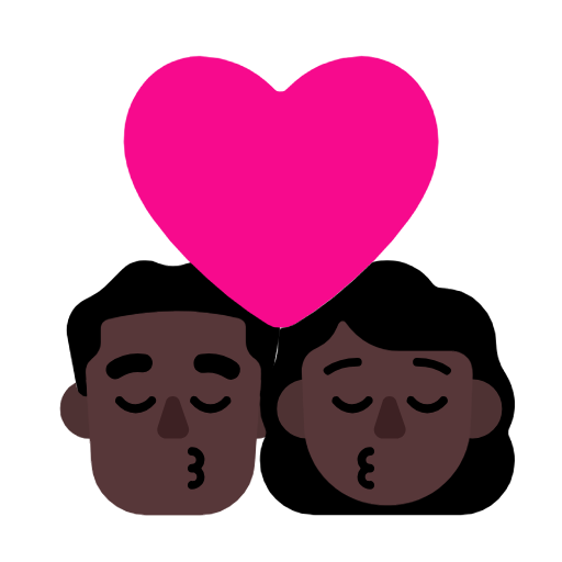 Поцелуй - Мужчина: Темный оттенок кожи, Женщина: Темный оттенок кожи для Microsoft Windows 11 23H2 June 2024 Update