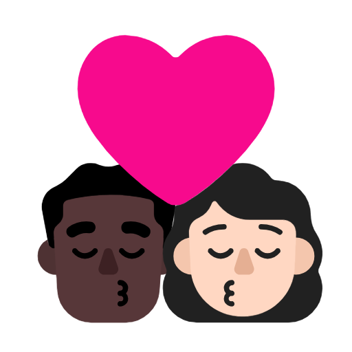 Поцілунок-чоловік: темний тон шкіри, жінка: світлий тон шкіри для Microsoft Windows 11 23H2 June 2024 Update