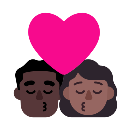 Поцелуй - Мужчина: Темный тон кожи, Женщина: Средне-темный тон кожи для Microsoft Windows 11 23H2 June 2024 Update