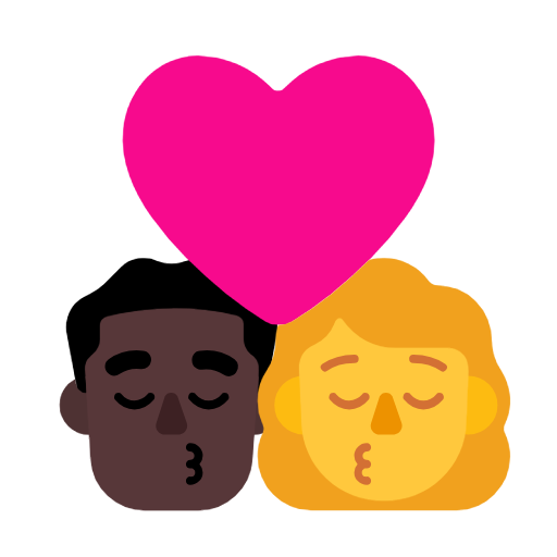 Поцелуй - Мужчина: Темный тон кожи, Женщина: Без тона кожи для Microsoft Windows 11 23H2 June 2024 Update