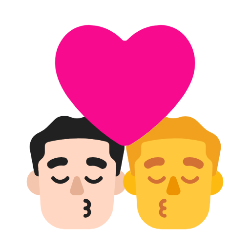 Поцілунок-чоловік: світлий тон шкіри, чоловік: без тону шкіри для Microsoft Windows 11 23H2 June 2024 Update