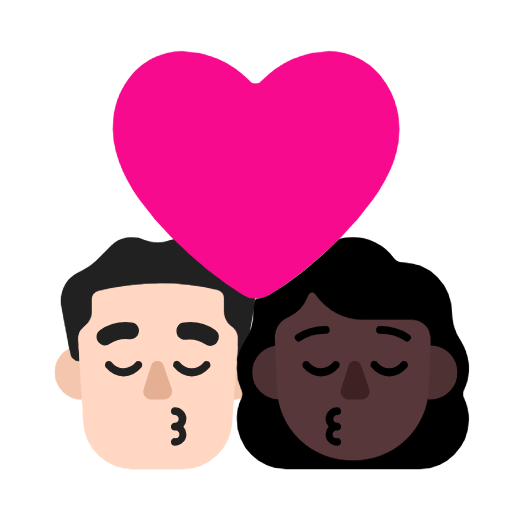 Поцілунок-чоловік: світлий тон шкіри, жінка: темний тон шкіри для Microsoft Windows 11 23H2 June 2024 Update