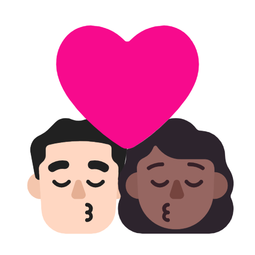 Поцілунок-чоловік: світлий тон шкіри, жінка: середньо-темний тон шкіри для Microsoft Windows 11 23H2 June 2024 Update