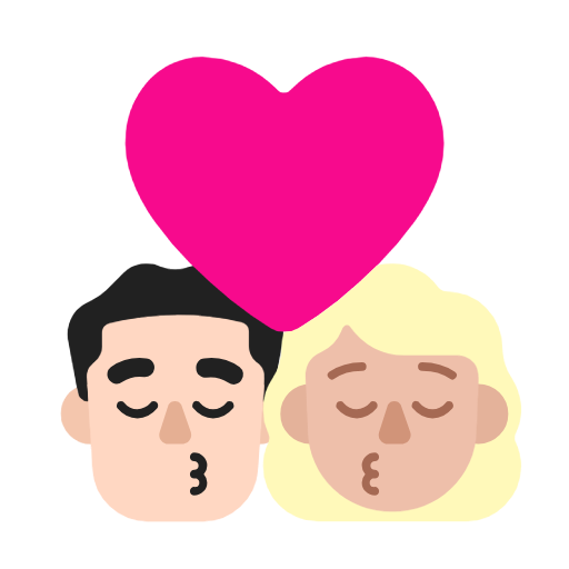 Поцілунок-чоловік: світлий тон шкіри, жінка: середньо-світлий тон шкіри для Microsoft Windows 11 23H2 June 2024 Update