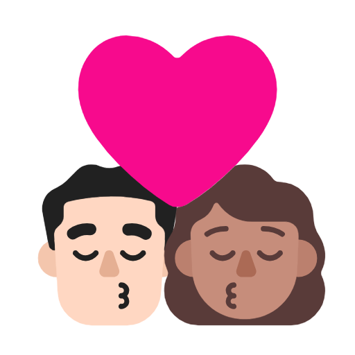 Поцілунок-чоловік: світлий тон шкіри, жінка: середній тон шкіри для Microsoft Windows 11 23H2 June 2024 Update