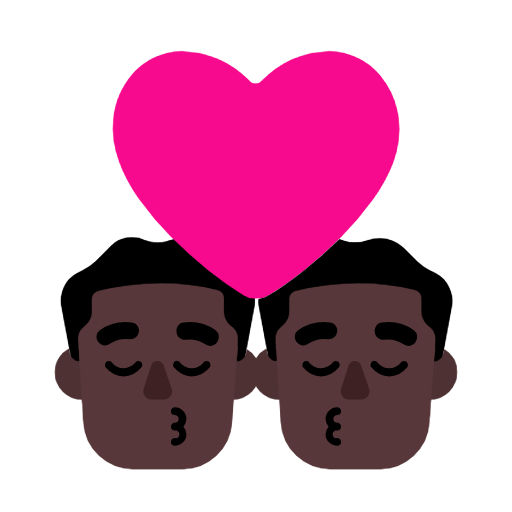 Поцілунок: чоловік чоловік дуже темний тон шкіри для Microsoft Windows 11 23H2 June 2024 Update