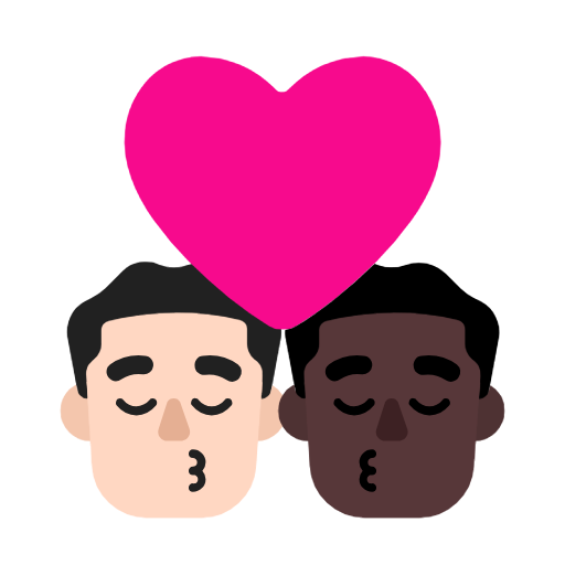 Поцілунок: чоловік чоловік Дуже світлий тон шкіри дуже темний тон шкіри для Microsoft Windows 11 23H2 June 2024 Update