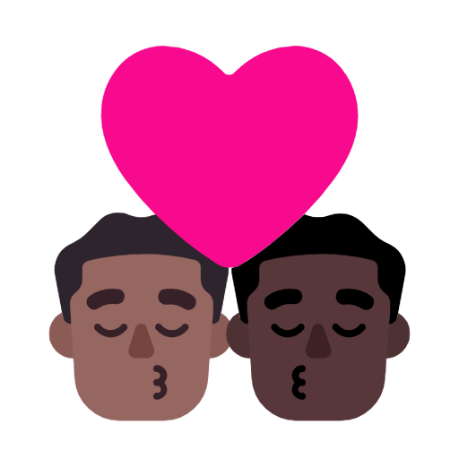 Поцелуй: мужчина мужчина темный тон кожи очень темный тон кожи для Microsoft Windows 11 23H2 June 2024 Update