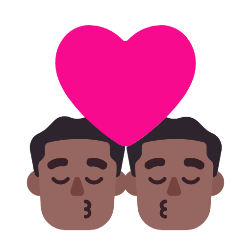 Поцелуй: мужчина мужчина темный тон кожи для Microsoft Windows 11 23H2 June 2024 Update