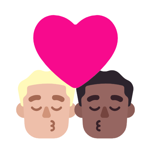 Поцілунок: чоловік чоловік світлий тон шкіри темний тон шкіри для Microsoft Windows 11 23H2 June 2024 Update