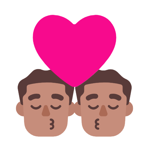 Поцелуй: мужчина мужчина средний тон кожи для Microsoft Windows 11 23H2 June 2024 Update