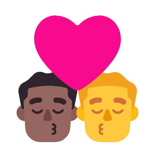 Поцілунок-Чоловік: Середньо-Темний Тон Шкіри, Чоловік: Без Тону Шкіри для Microsoft Windows 11 23H2 June 2024 Update