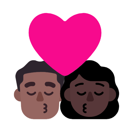 Поцелуй - Мужчина: Средне-Темный Тон Кожи, Женщина: Темный Тон Кожи для Microsoft Windows 11 23H2 June 2024 Update