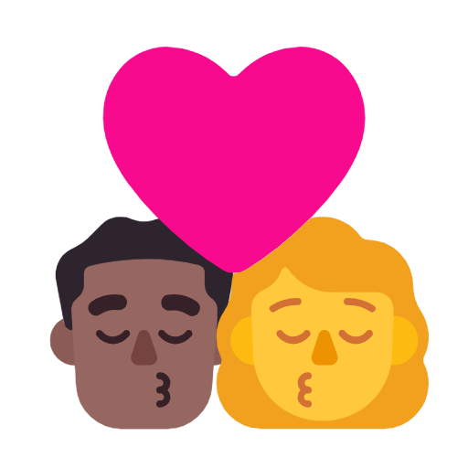 Поцілунок-Чоловік: Середньо-Темний Тон Шкіри, Жінка: Без Тону Шкіри для Microsoft Windows 11 23H2 June 2024 Update