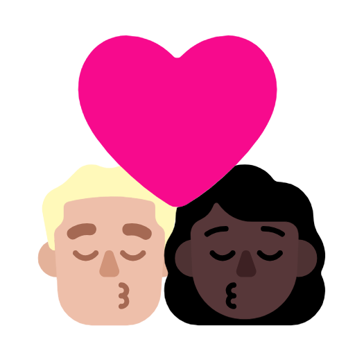 Поцілунок-чоловік: середньо-світлий тон шкіри, жінка: темний тон шкіри для Microsoft Windows 11 23H2 June 2024 Update