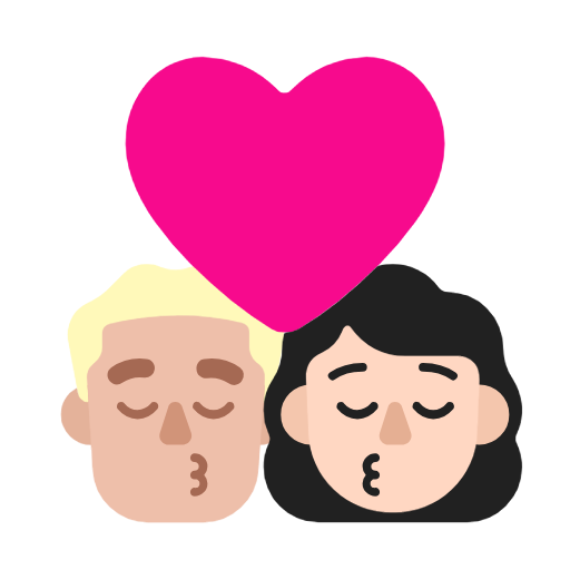 Поцілунок-чоловік: середньо-світлий тон шкіри, жінка: світлий тон шкіри для Microsoft Windows 11 23H2 June 2024 Update