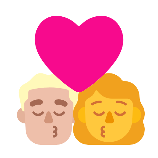 Поцілунок-чоловік: середньо-світлий тон шкіри, жінка: без тону шкіри для Microsoft Windows 11 23H2 June 2024 Update