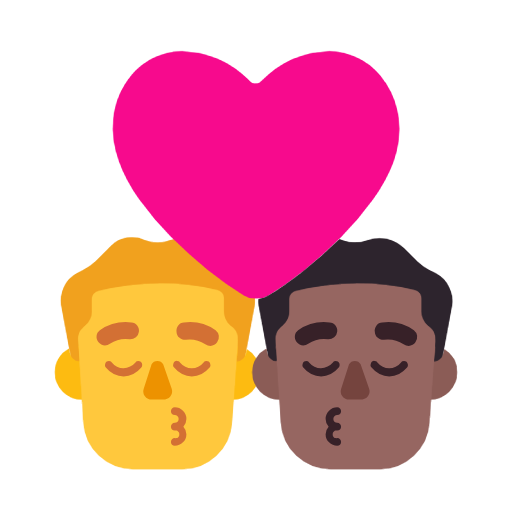 Поцелуй - Мужчина: Без тона кожи, Мужчина: Средне-темный тон кожи для Microsoft Windows 11 23H2 June 2024 Update