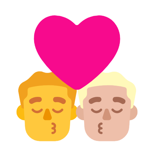 Поцілунок-чоловік: без тону шкіри, чоловік: середньо-світлий тон шкіри для Microsoft Windows 11 23H2 June 2024 Update