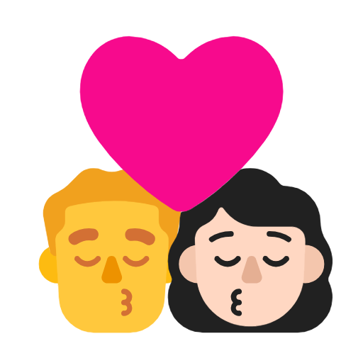 Поцілунок-чоловік: без тону шкіри, жінка: світлий тон шкіри для Microsoft Windows 11 23H2 June 2024 Update