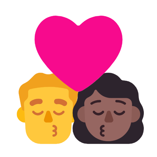 Поцелуй - Мужчина: Без тона кожи, Женщина: Средне-темный тон кожи для Microsoft Windows 11 23H2 June 2024 Update