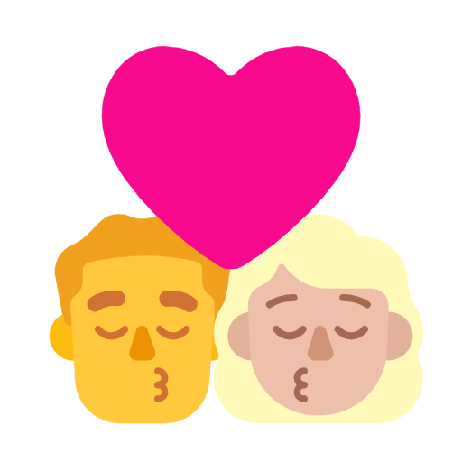 Поцілунок-чоловік: без тону шкіри, жінка: середньо-світлий тон шкіри для Microsoft Windows 11 23H2 June 2024 Update