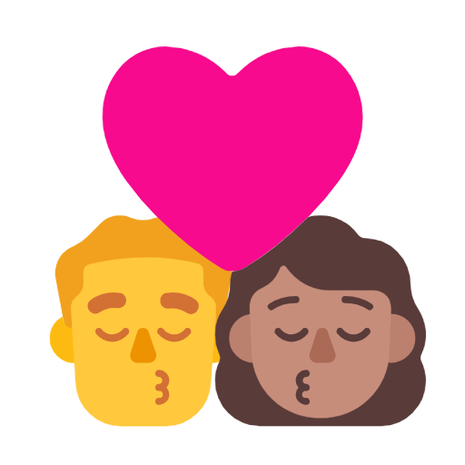 Поцілунок-чоловік: без тону шкіри, жінка: середній тон шкіри для Microsoft Windows 11 23H2 June 2024 Update