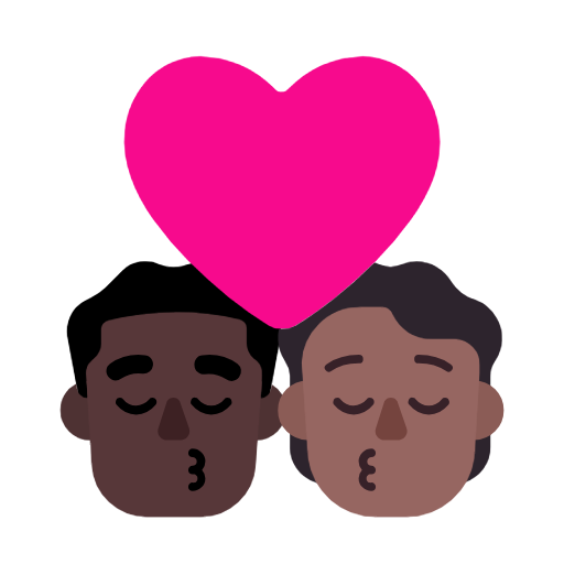 Поцілунок: чоловік, Людина, темний тон шкіри, середньо-темний тон шкіри для Microsoft Windows 11 23H2 June 2024 Update