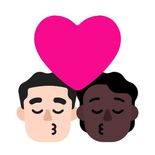 Поцілунок: чоловік, Людина, світлий тон шкіри, темний тон шкіри для Microsoft Windows 11 23H2 June 2024 Update