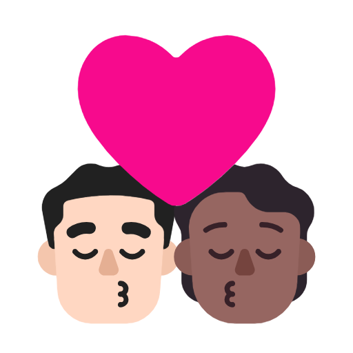 Поцілунок: чоловік, Людина, світлий тон шкіри, середньо-темний тон шкіри для Microsoft Windows 11 23H2 June 2024 Update