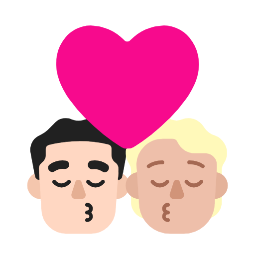 Поцілунок: чоловік, Людина, світлий тон шкіри, середньо-світлий тон шкіри для Microsoft Windows 11 23H2 June 2024 Update