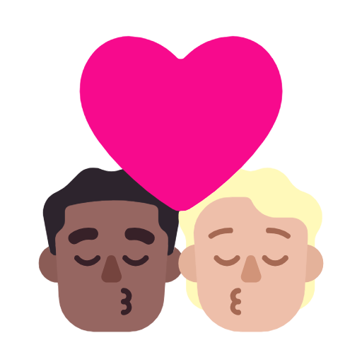 Поцілунок: чоловік, Людина, середньо-темний тон шкіри, середньо-світлий тон шкіри для Microsoft Windows 11 23H2 June 2024 Update