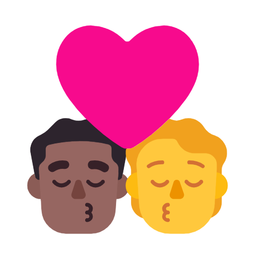 Поцілунок: чоловік, Персона, середньо-темний тон шкіри, без тону шкіри для Microsoft Windows 11 23H2 June 2024 Update